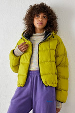 Bnwt £89 Iets Frans... Recycled Square Quilted Puffer Jacket Chatreuse Green S