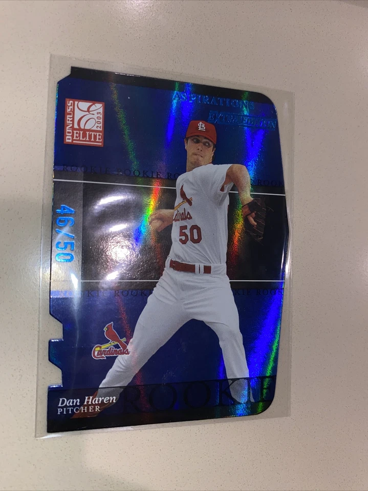 Dan Haren RC 2003 Donruss Elite Edición Extra Azul Troquelado #28 Cardinals/50 A1 Foto 2 de 3
