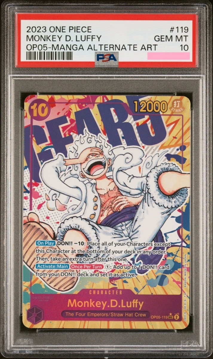 One Piece Monkey D Luffy Alternate Art OP05-119 English PSA One Piece Monkey D Luffy Alternate Art OP05-119 English PSA
