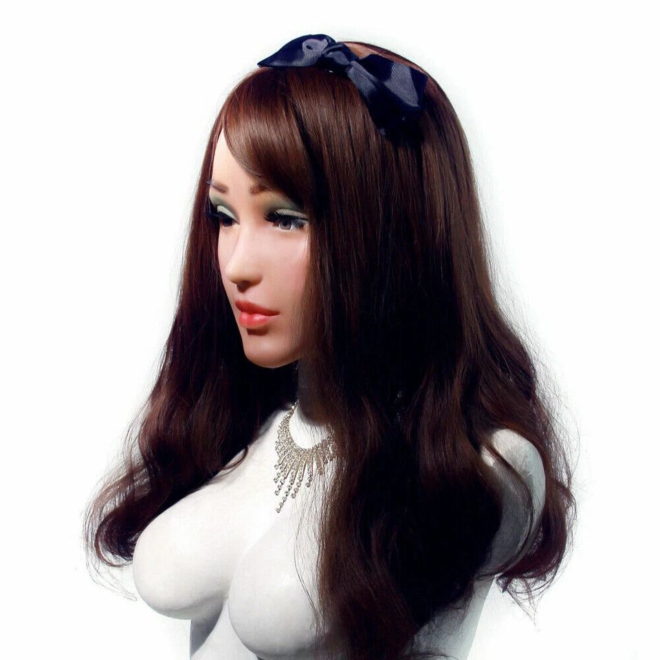 Dokier Silicone Crossdresser Mask Cosplay Halloween Full Head Female Face Masks - Bild 3 von 4