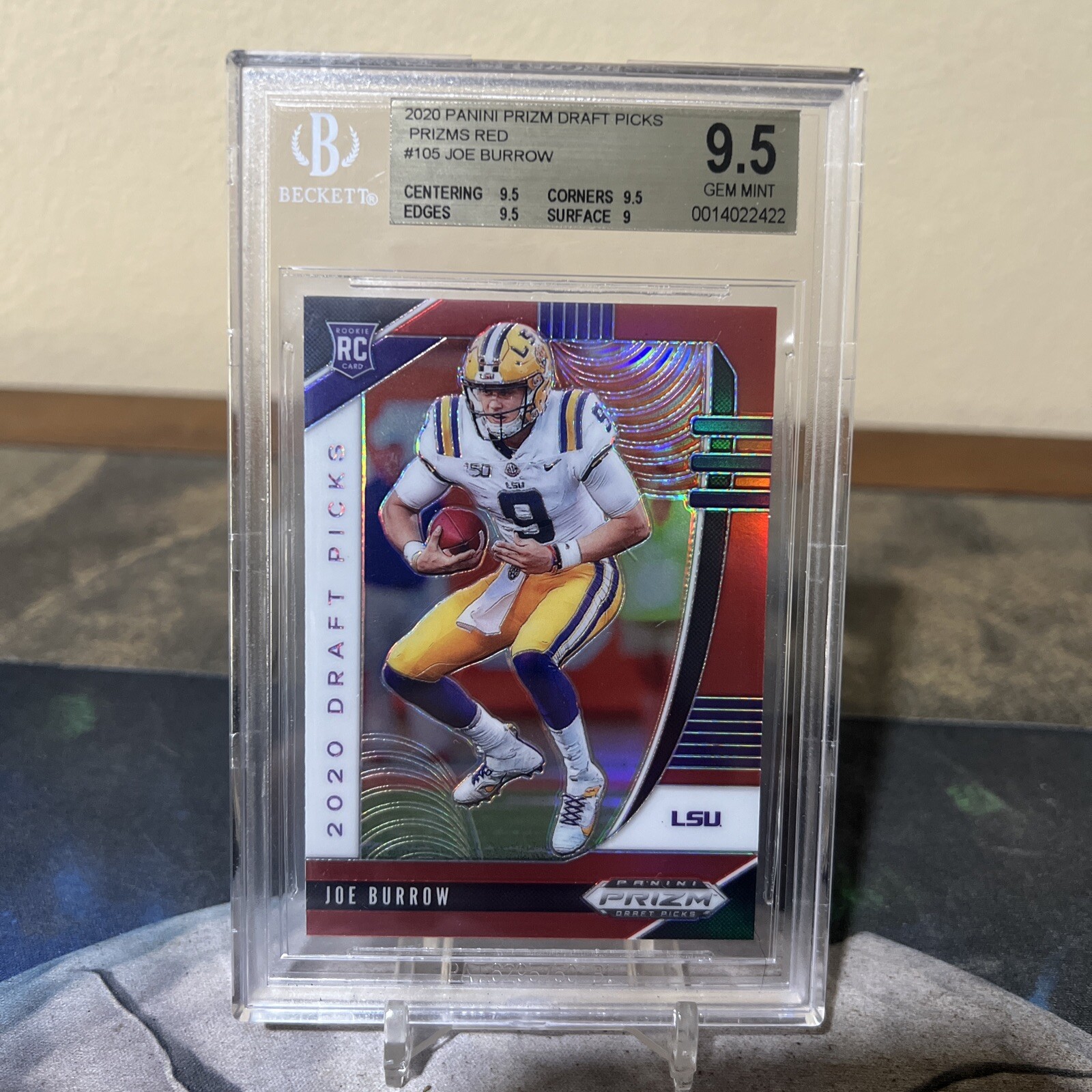 2020 Prizm Draft Picks Joe Burrow Red Prizm Rookie RC #105 BGS 9.5 GEM MINT