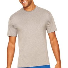 LARGE Hanes Mens X-Temp Performance Cool Tagless Crew T-Shirts 2pack Grey/Blue