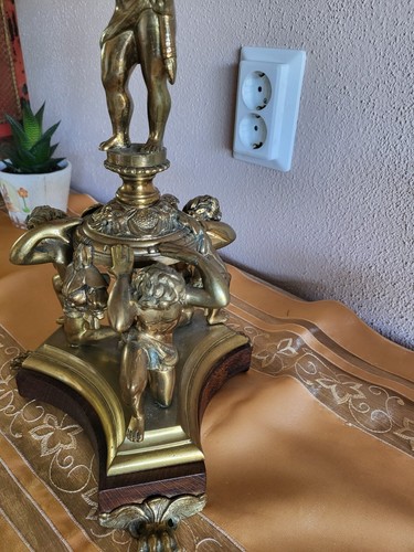 Antigua lámpara de aceite lámpara de petróleo bronce GM (0606) - Imagen 10 de 20