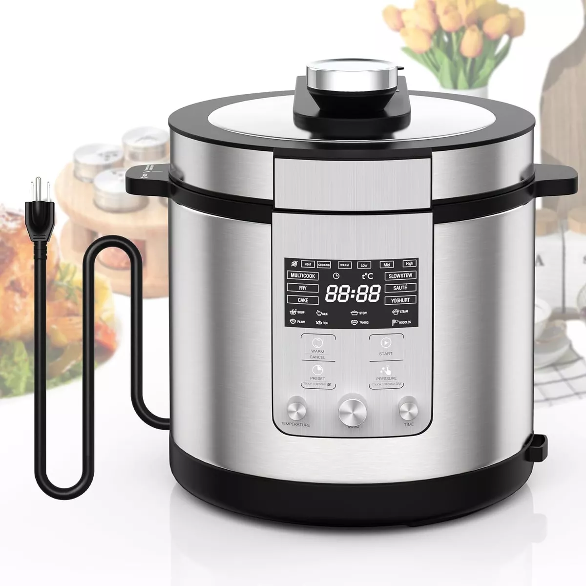 New 6.34Qt Electric Pressure Cooker 14 in 1 Instant Pot Slow Cooker 110V 1000W