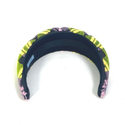 UNUSED PRADA pile triangle logo plate hair accessories hair band headband Prada Triangle Logo Padded Re-Nylon Headband | Neiman Marcus main image 3