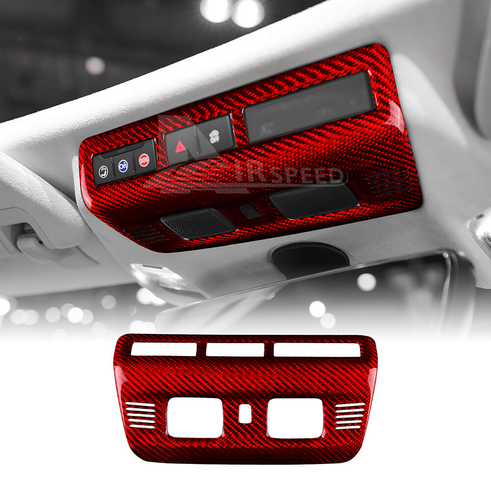 For Corvette C8 2020-2024 Red Real Hard Carbon Fiber Reading Light Cover Frame