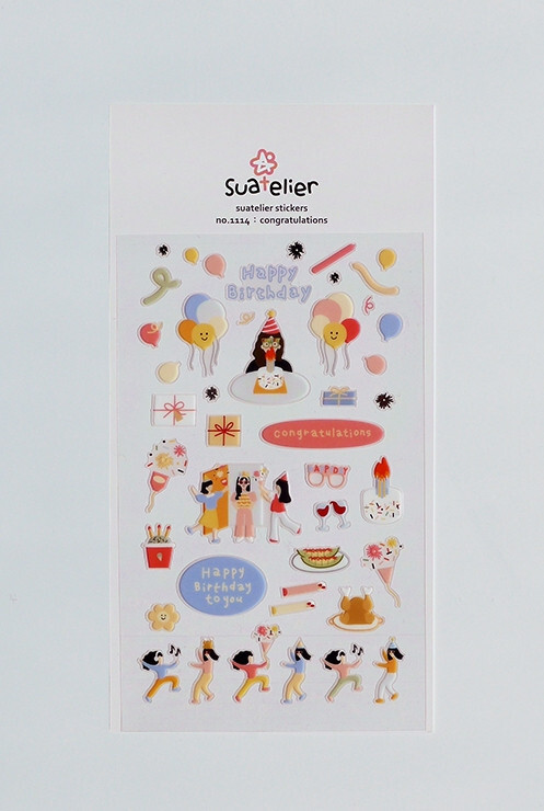 Congratulations Suatelier Stickers cute cartoondiary journal scrapbook sticker