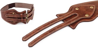 2241 Womens Obi Belt Vintage Leather + Genuine Elastic Waist ICSTH Womens Obi Belt Vintage Leather + Genuine Leather  main image 2
