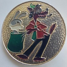 USSR Pin  , Cartoon Fairy Tall,  NU POGODI, WOLF & HARE.