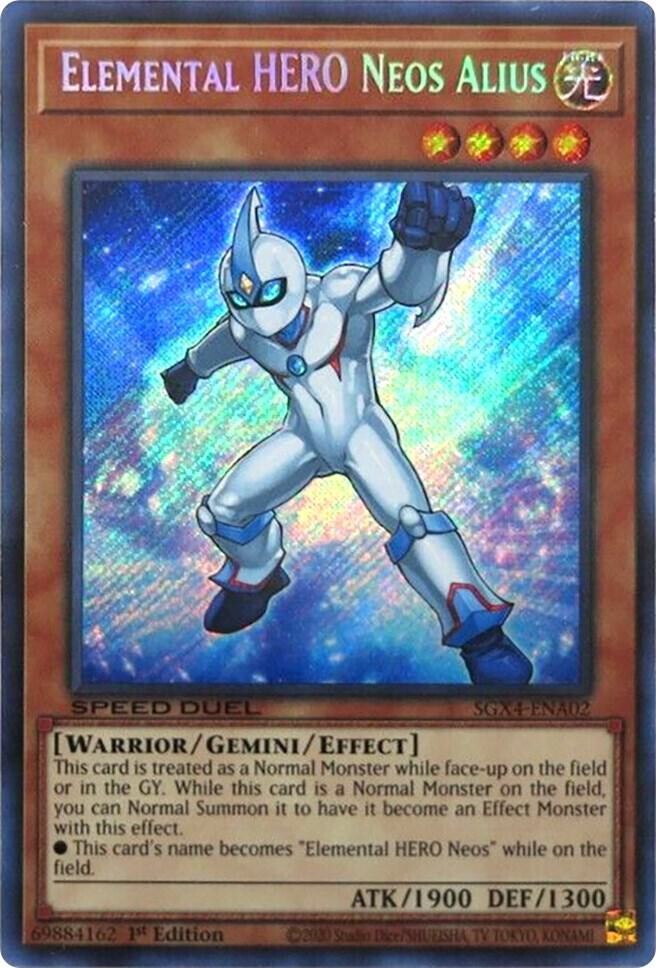 Elemental Hero Neos Alius Secret Rare SGX4-ENA02 Light Play YuGiOh Card