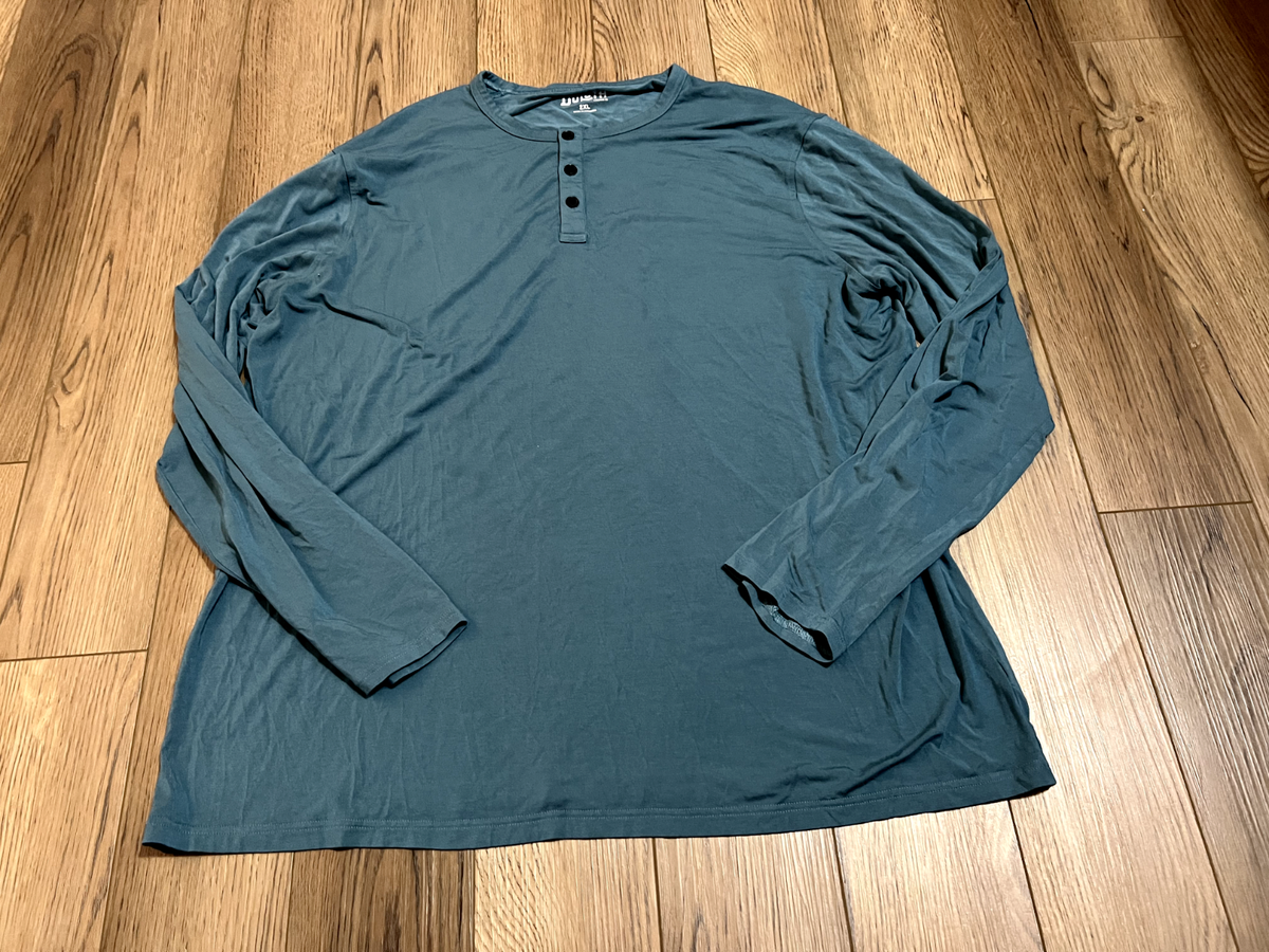 Chemise Duluth Trading Co. Homme Taille L Bleue Manches Longues - Maille Thermique Gaufrée