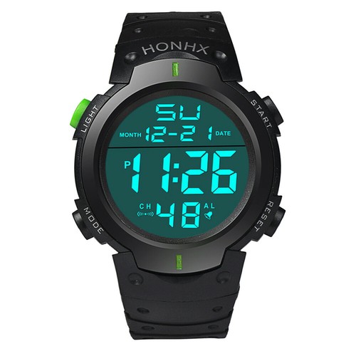 Waterproof Men's Boy LCD Digital Watches Stopwatch Date Rubber Sport Wrist Watch - Picture 21 of 24