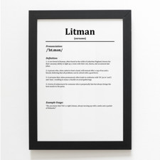 A3 PRINT - Litman - Funny Humorous Family Surname Definition