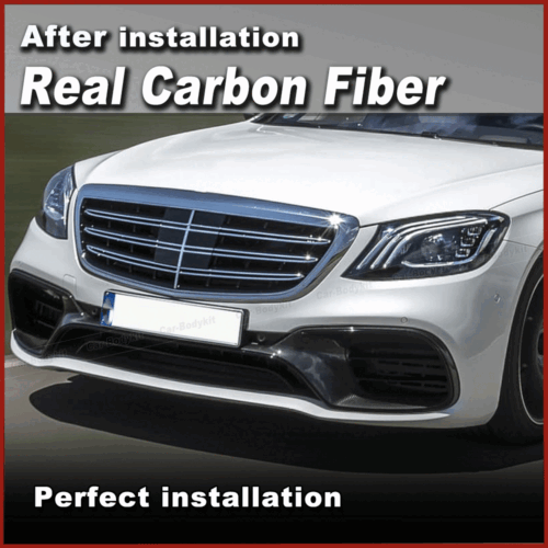 Labbro spoiler anteriore in carbonio adatto per Mercedes Classe S W222 S63 S65AMG - Foto 5 di 13