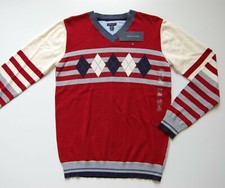 Tommy Hilfiger Boys V-Neck Knit Sweater, 100 Cotton, Size L 16/18 , NWT