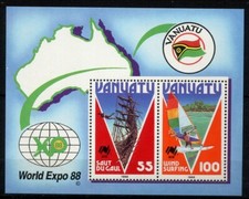 VANUATU 1988 BRISBANE WORLD EXPO'88 MINIATURE SHEET MNH