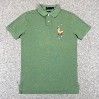 Ralph Lauren Shirt Men's Small Green Short Sleeve Big Pony Tie