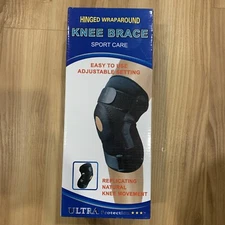 MLR Sport Care Hinged Wraparound Knee Brace Black Universal Size Natural Move