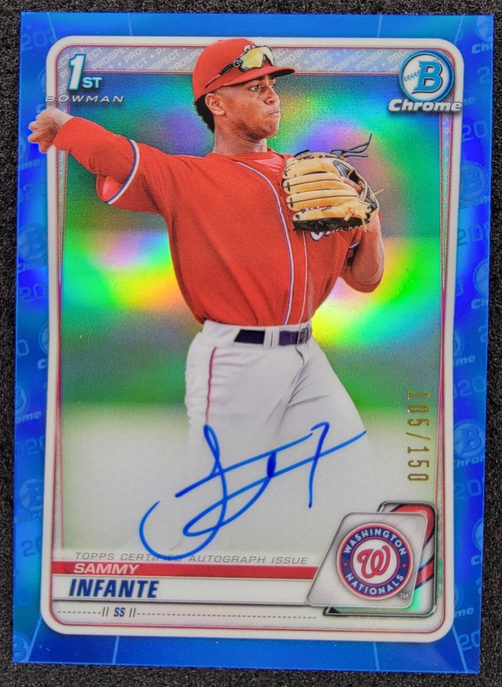 2020 Bowman Draft Chrome 1st Refractor Blue /150 AUTO Sammy Infante #CDA-SI