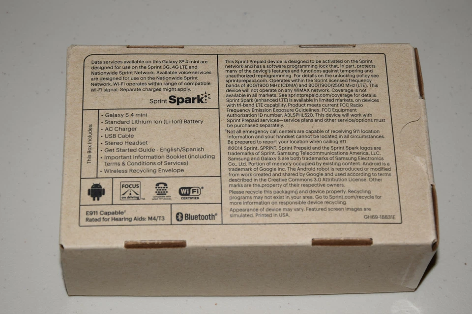 Samsung Galaxy S4 mini SPH-L520 16 GB Blak CDMA 4G LTE Smartphone Sprint Prepaid - Image 4 of 4