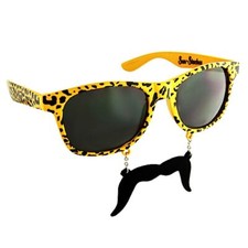 Novelty Moustache Glasses Party Diabolical Gift Fancy Dress Fun Costume Leopard