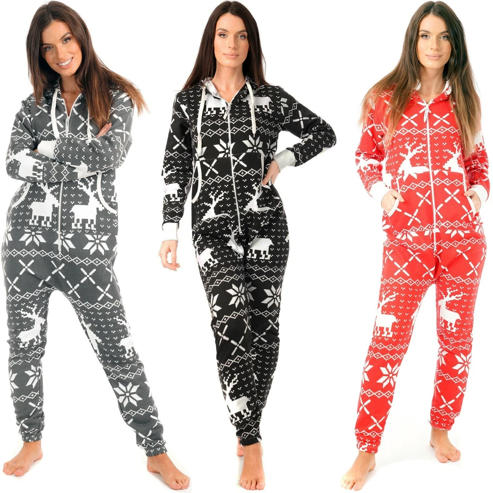 Damas Adultos 1 Mono Pijama Mujeres Polar Con Capucha Una Pieza Monos Cremallera Pijamas Foto 4 de 4