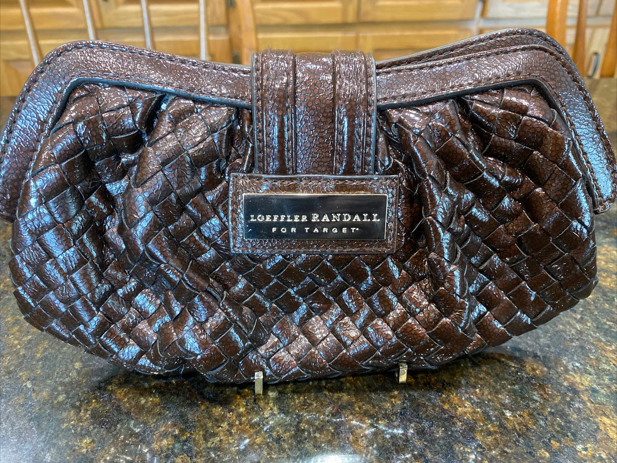 Loeffler Randall For Target Patent Brown Woven Clutch or Wristlet