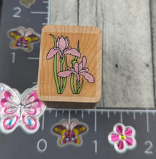 Hero Arts Iris Flowers Plants Rubber Stamp Wood M84