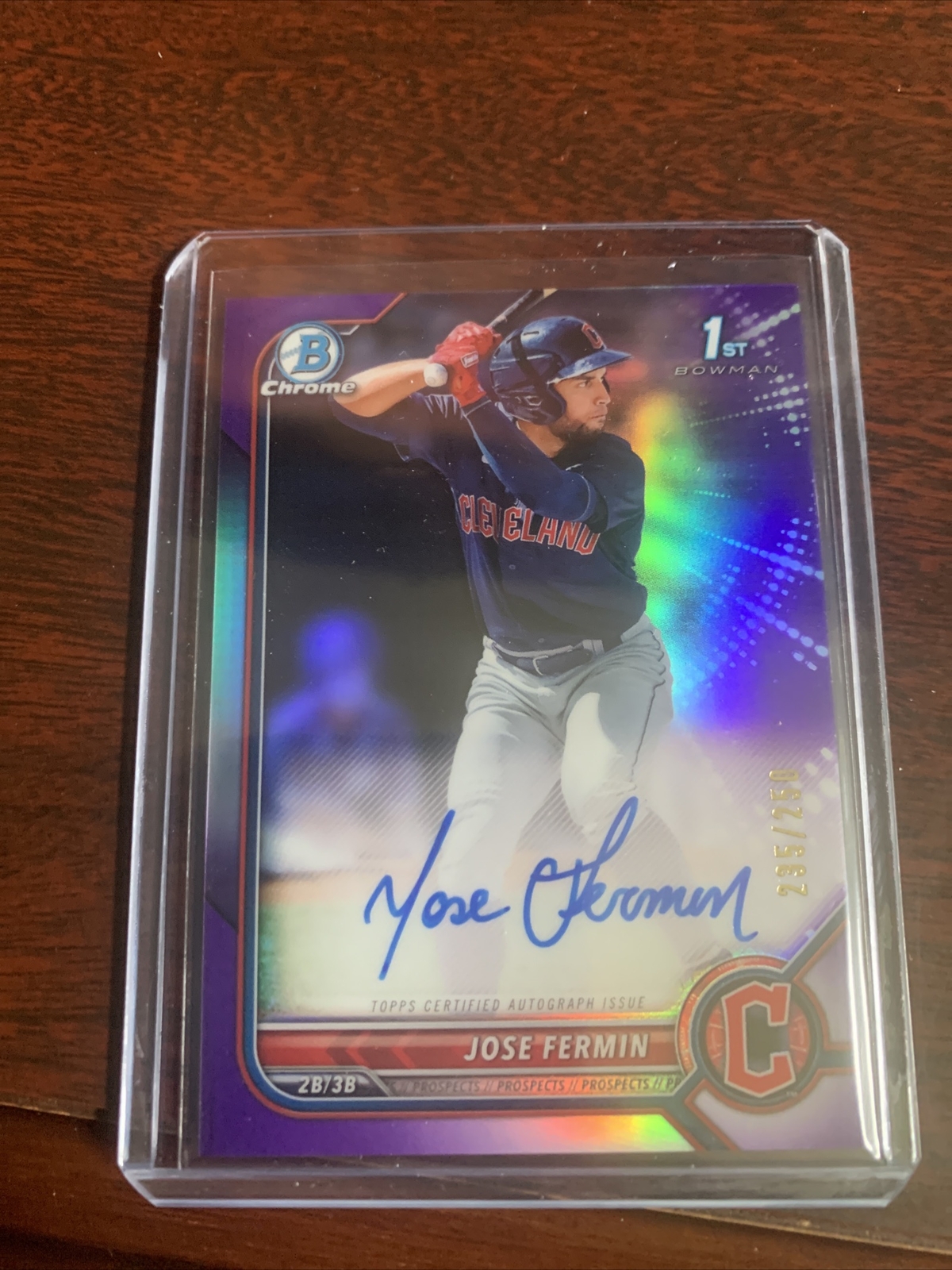 2022 Bowman Chrome Jose Fermin 1st Purple Refractor Auto # /250
