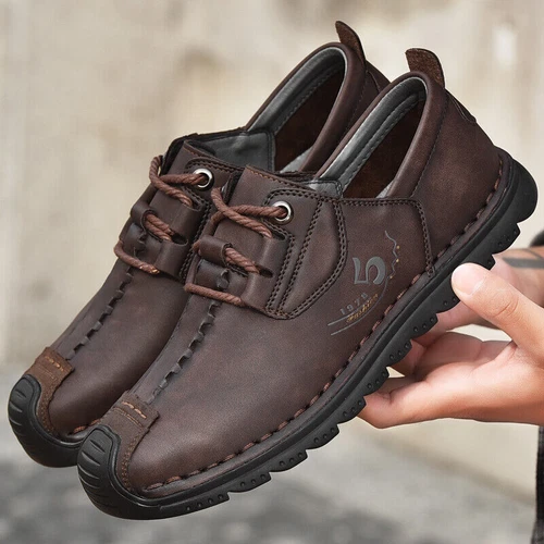 Herren Weiches Leder Freizeitschuhe Mode Fahrschuhe Flache Halbschuhe Mokassins - Bild 19 von 23