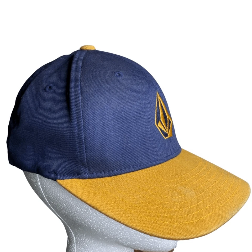 Volcom Boys Full Stone Two-Tone FlexFit Baseball Cap Blue Yellow - Image 3 of 4