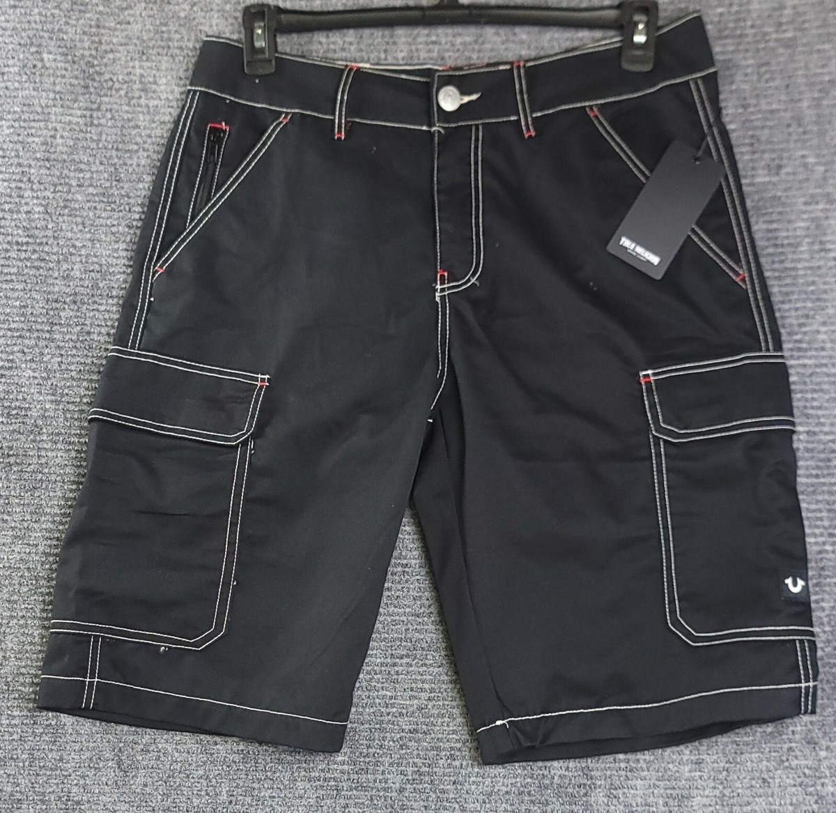 True Religion Cargo Shorts World Tour Straight Cut Mens Size 32