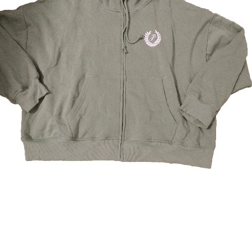 UNDERCOVER NUOVO Victoria's Secret ROSA verde salvia felpa full zip cappuccio giacca XL logo