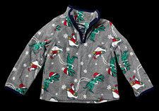 Oshkosh BGosh 1/4 Zip Pullover 2T Christmas Dinosaur Santa Boys Girls Fleece
