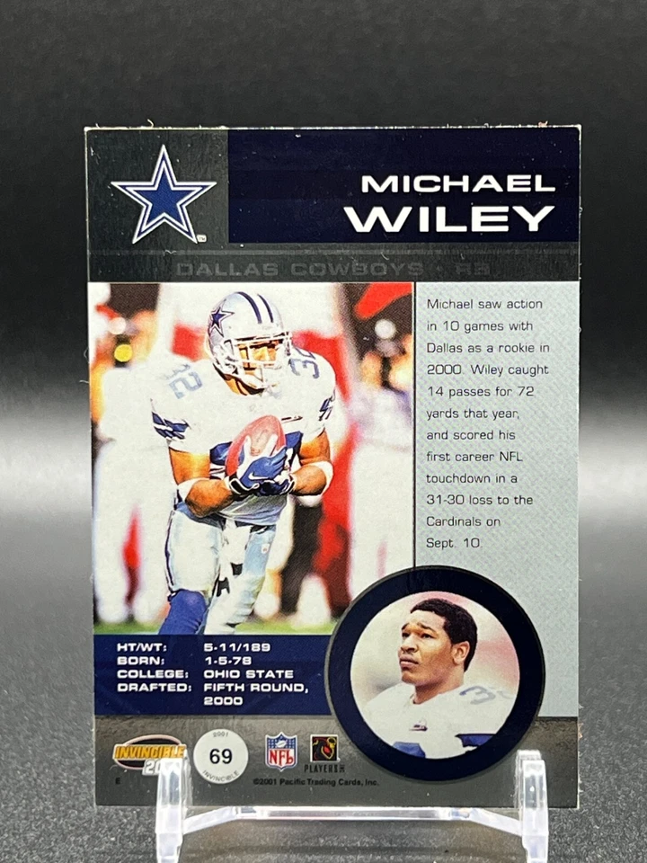 2001 Pacific Invincible - Red #69 Michael Wiley /750 (MEM) - Image 2 of 2