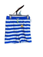 NEW Cat and jack boys swim trunks shorts XL 14 Blue White Striped