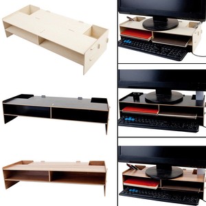 Organisateur En Bois Support De Bureau Pour Ecran Ecran Ordinateur Portable Ebay