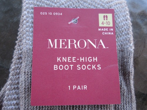 Women's Merona Knee High Boot Socks 1 Pair Size 4-10 Brown & Beige - Picture 3 of 7