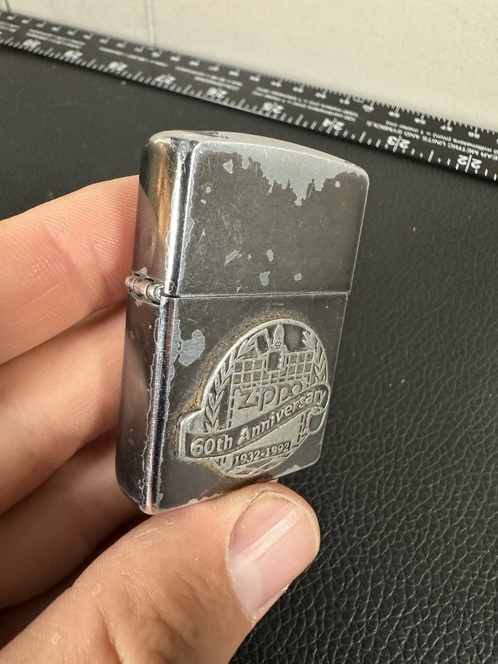Zippo 60th Anniversary 1992 Metal Flip Lighter eBay