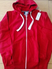 Ladies Plain Red Zip Through Hoodie Size XL BNWT