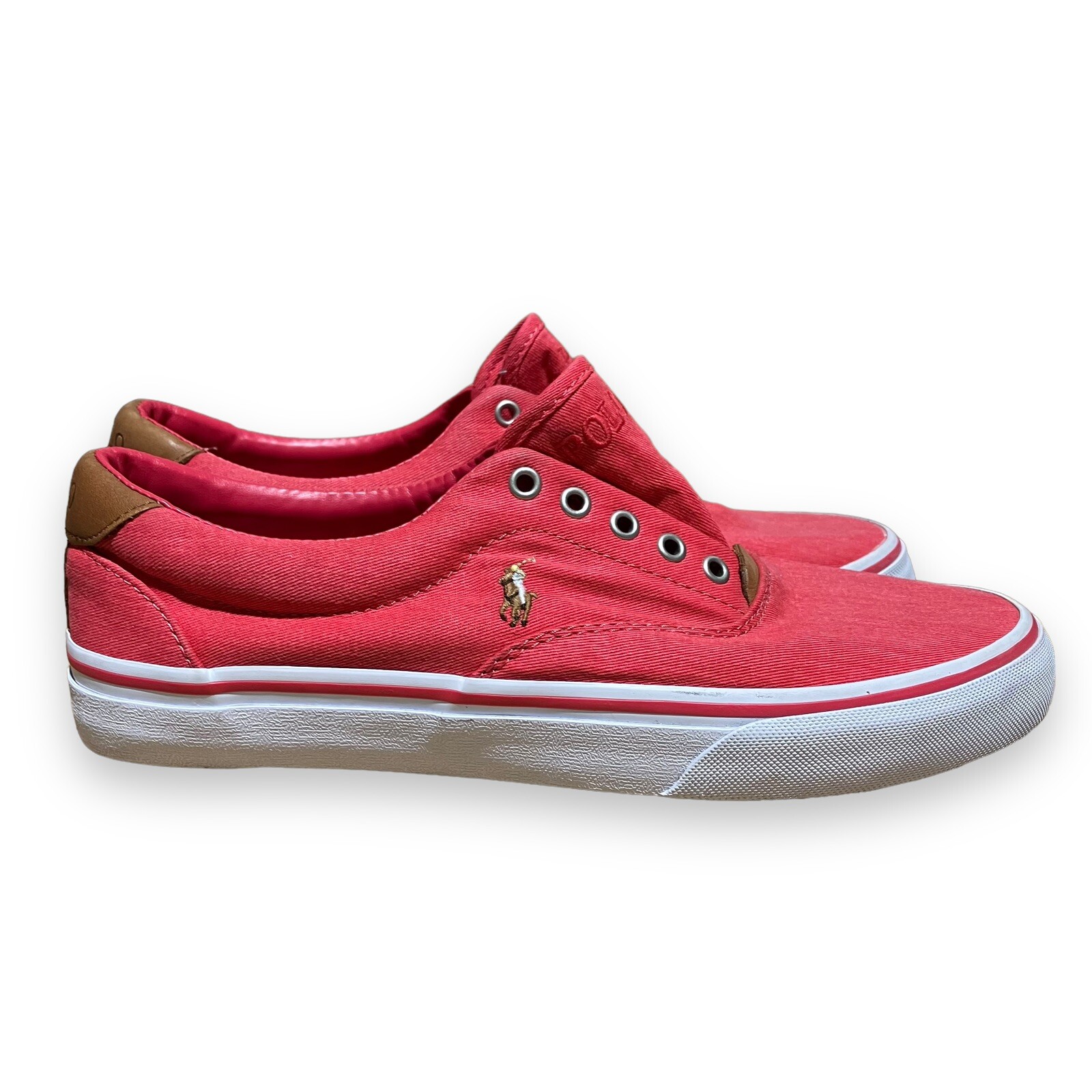 Polo Ralph Lauren Sneakers Uomo 8.5 Rosso Naturale Pony Thorton *Senza Lacci* Preppy