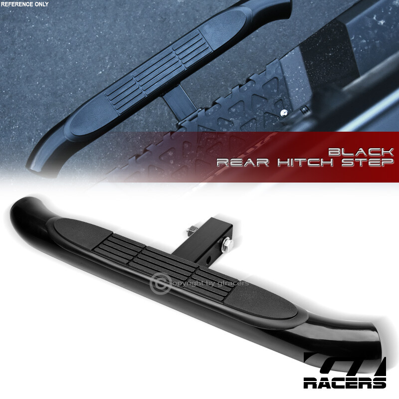 3" Tube Black Rear Trailer Hitch Step Bar Bumper Guard w/2" Tow Receiver G15