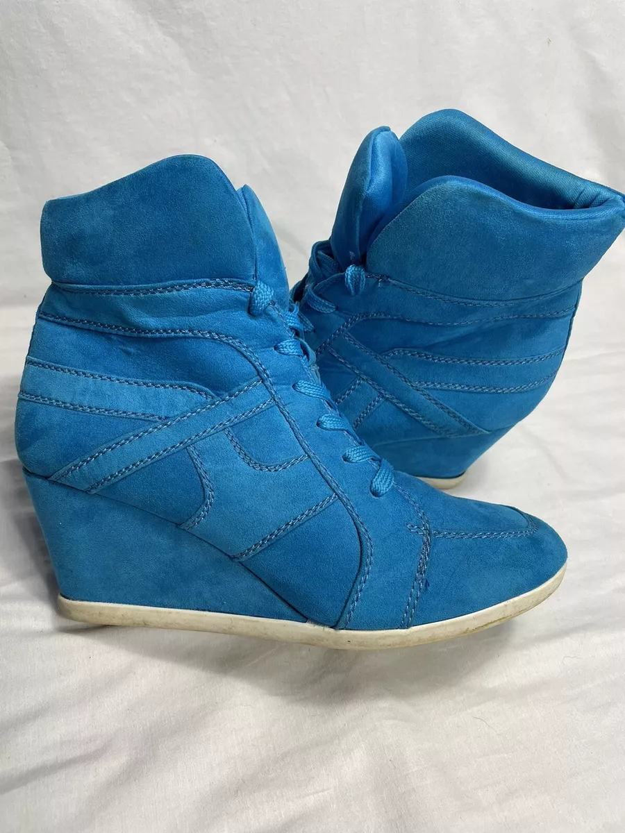 Novo Hidden Wedge Ankle Boots Ocean Blue Womens Boots Size US 8