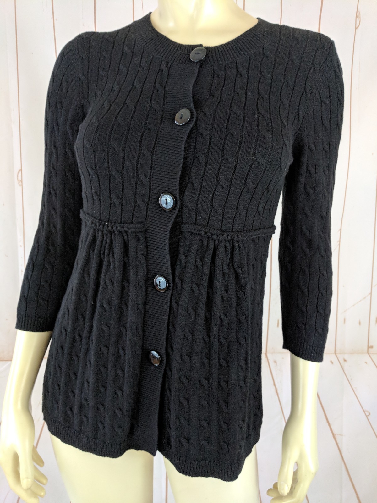 ANN TAYLOR LOFT Sweater XS Black Cotton 