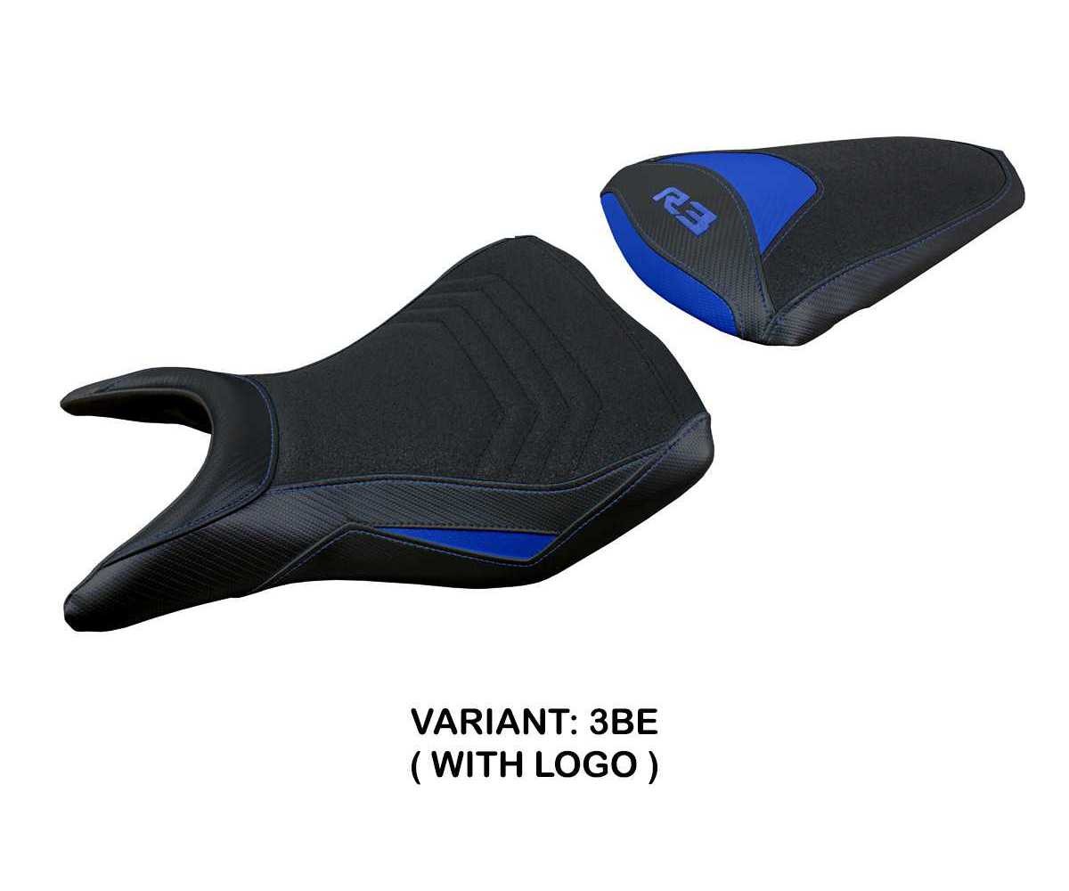 Seat saddle cover Jesolo ultragrip Blue BE + logo TPZ Italia Yamaha R3 2015 2023