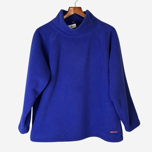 GAP Fleece Pullover Womens M Medium Mockneck Arctic Cobalt Blue Polyester NEW