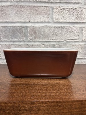 Vintage Brown Pyrex 0502 1 1/2 Pt Refrigerator Dish Container Great Finish