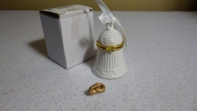 TRINKET BOX - WEDDING BELL with a pair of gold rings as a trinket - NEW