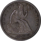 1876 50c Seated Liberty Half Dollar ~ AU Details
