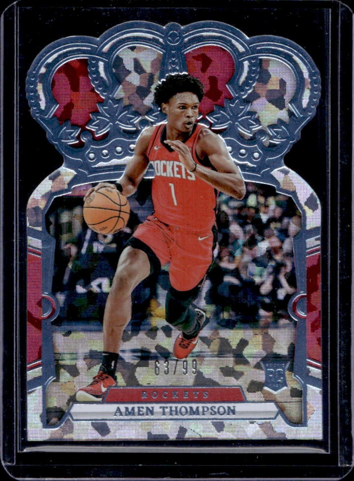 2023-24 Panini Crown Royale Amen Thompson Crystal Blue RC #63/99 Rockets